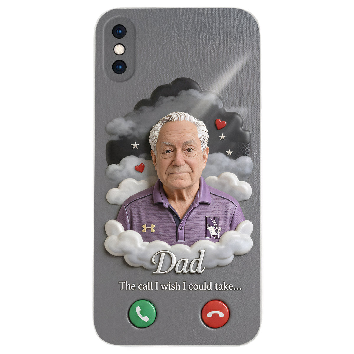 Personalized Black Little Girl Memorial Leather Phone Case Remembrance Gift