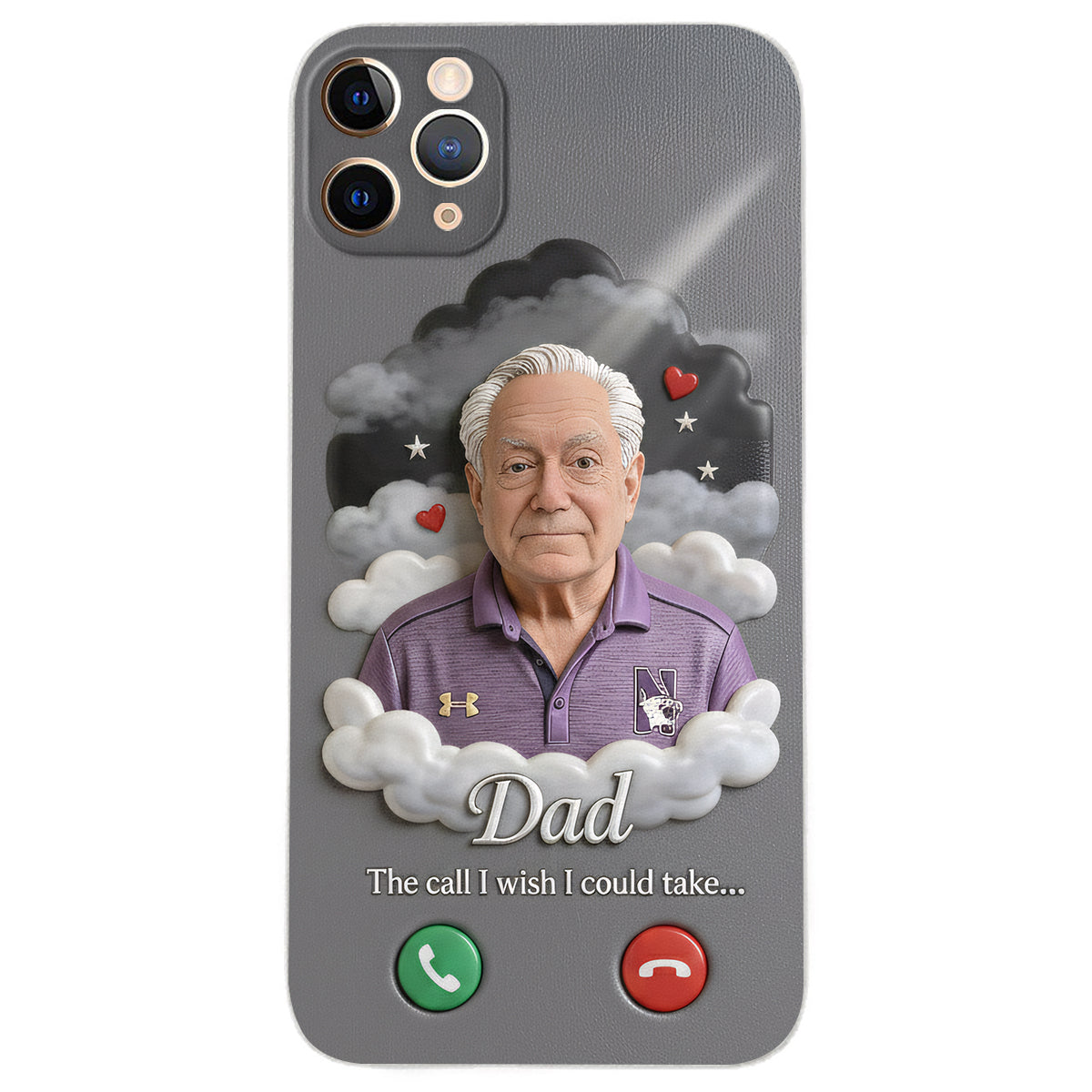 Personalized Middle-Aged Woman Memorial Leather Phone Case, Remembrance Gift for Mom Wife