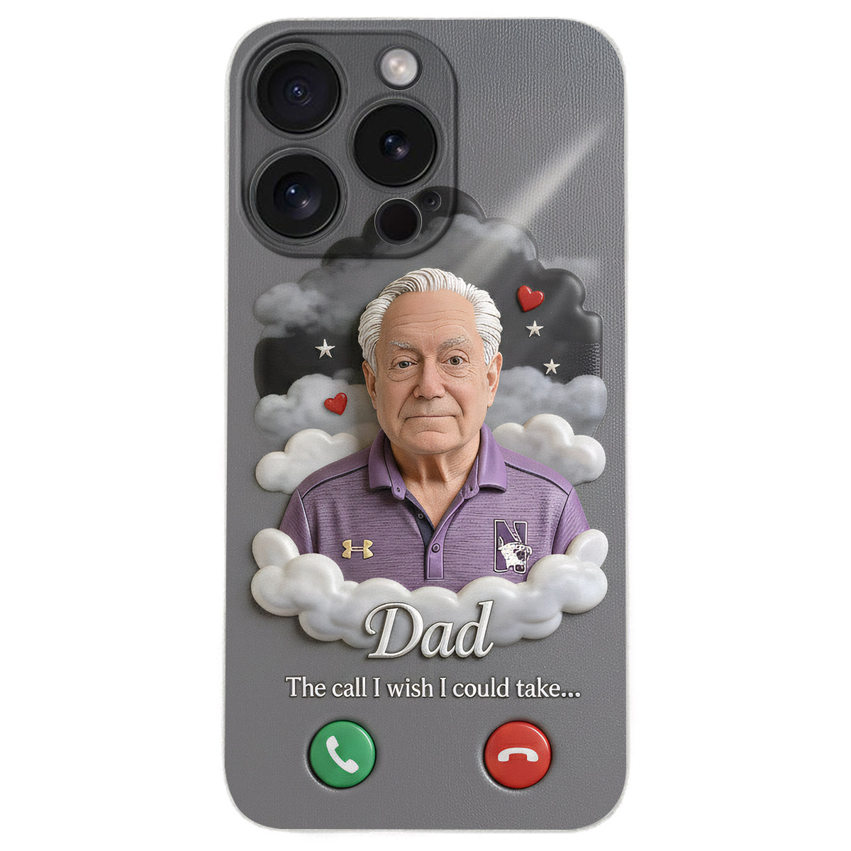 Personalized Older Woman Grandma Memorial Leather Phone Case