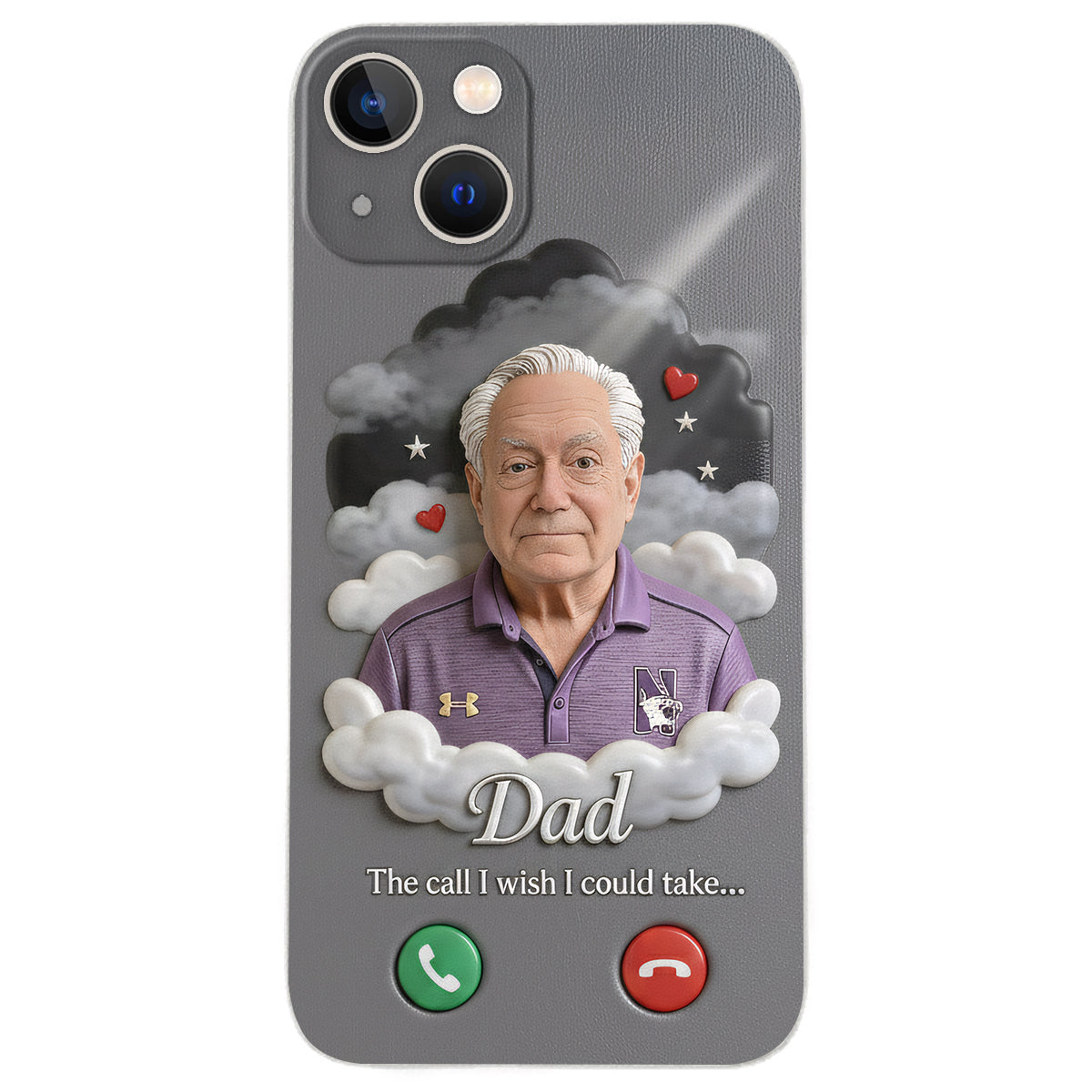 Personalized Black Little Girl Memorial Leather Phone Case Remembrance Gift