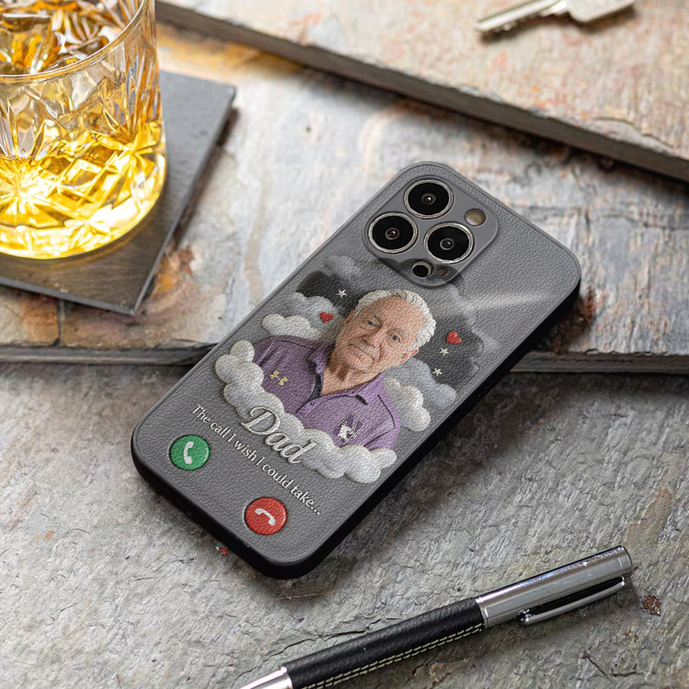 Personalized Black Little Girl Memorial Leather Phone Case Remembrance Gift