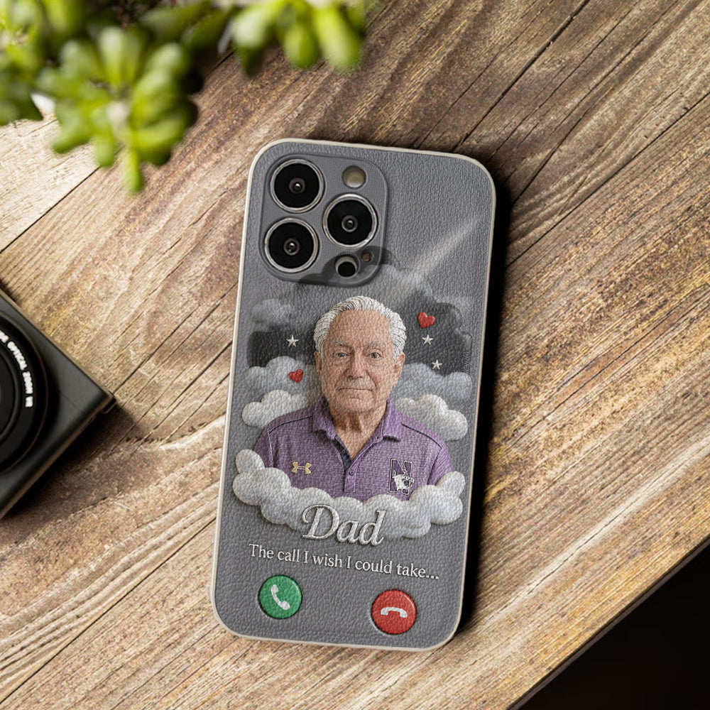 Personalized Black Little Girl Memorial Leather Phone Case Remembrance Gift