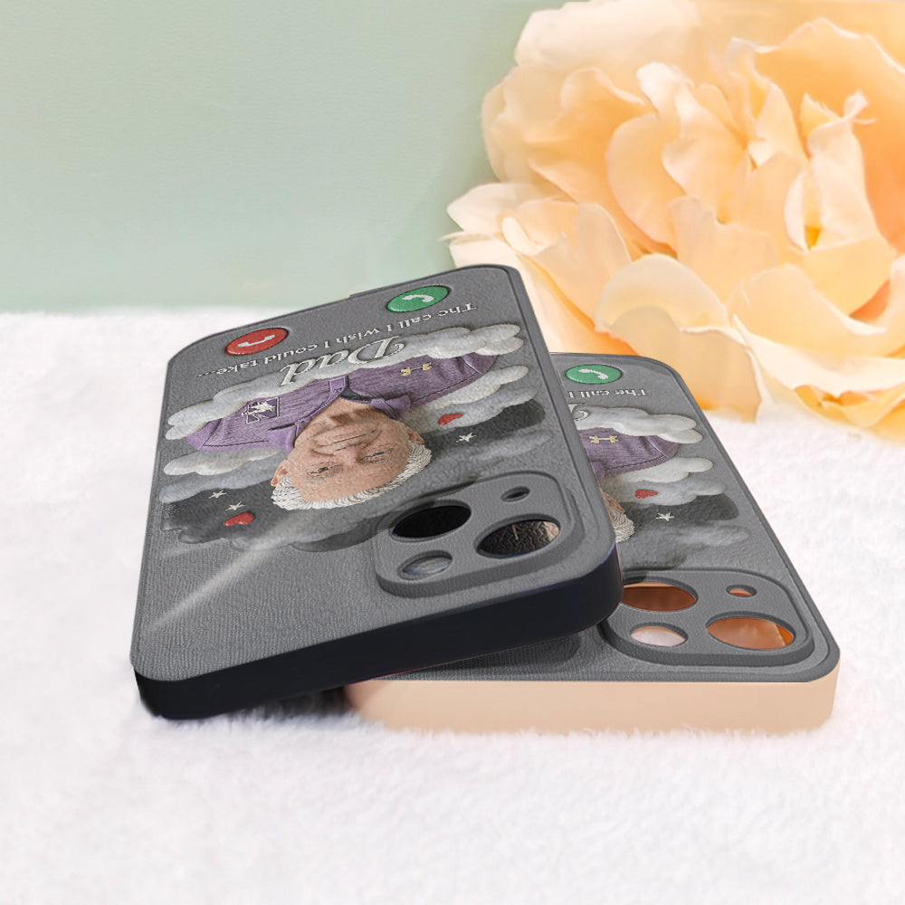 Personalized Older Black Man Grandpa Memorial Leather Phone Case