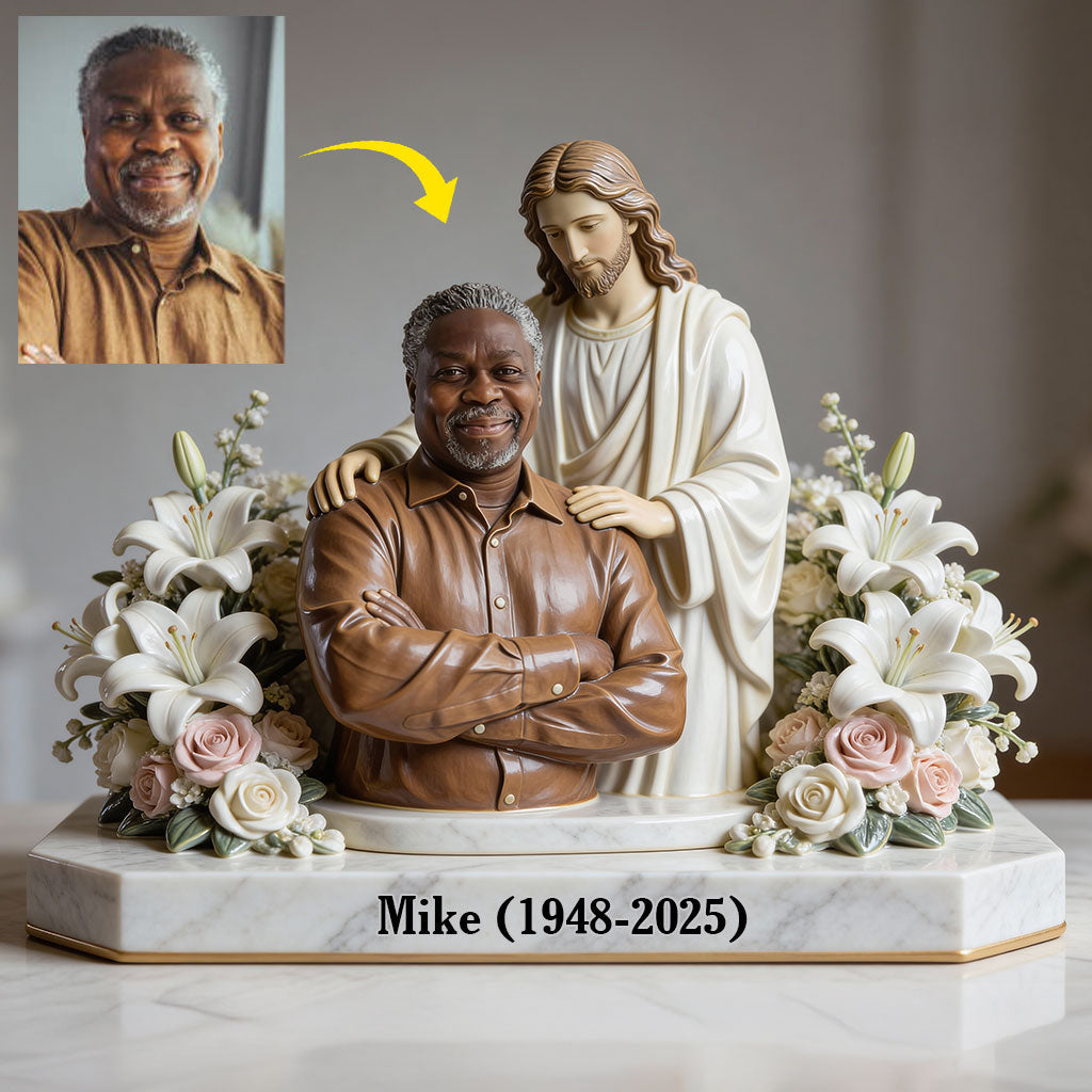 Personalized Memorial Man with Jesus Acrylic Plaque Sympathy Loss Gift