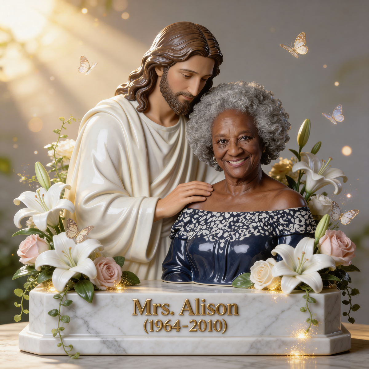 Personalized Memorial Older Black Woman Grandma Custom Shaped Acrylic Plaque, Sympathy Remembrance Gift