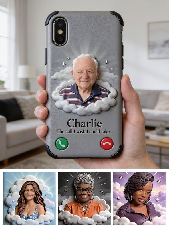 Personalized Older Man Grandpa Memorial Leather Phone Case Sympathy Gift