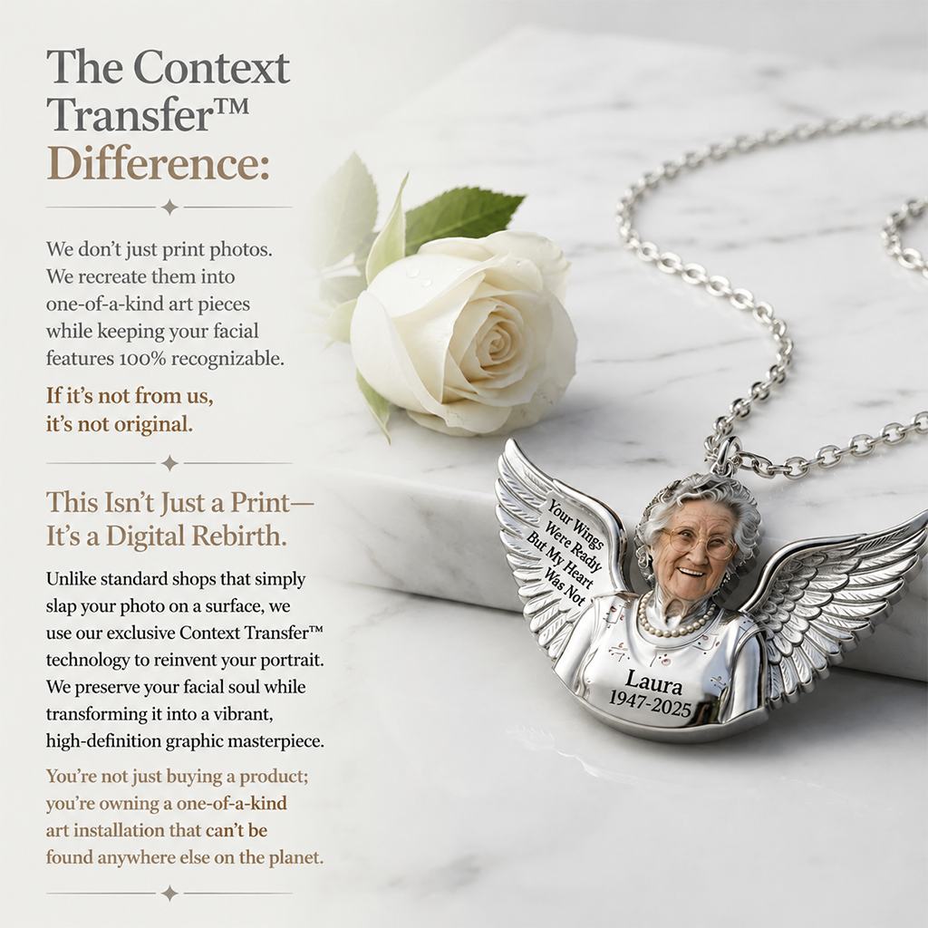 Personalized Latina Woman Memorial Angel Pendant Necklace