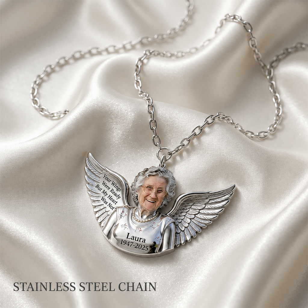 Personalized Middle-Aged Latina Woman Memorial Metal Pendant Necklace Keepsake