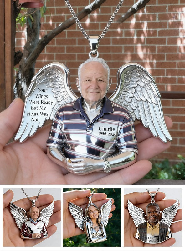 Personalized Older Man Grandpa Memorial Metal Pendant Necklace