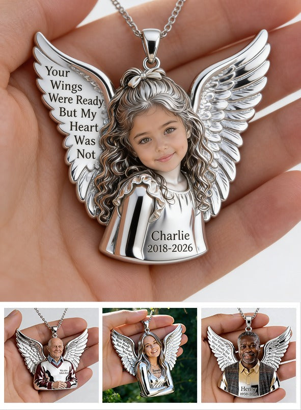 Personalized Latina Little Girl Memorial Angel Pendant Necklace