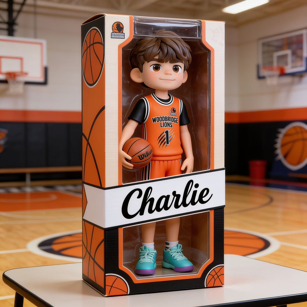 Personalized Latino Male Youth Basketball Player Shaped Acrylic Plaque Sports Gift