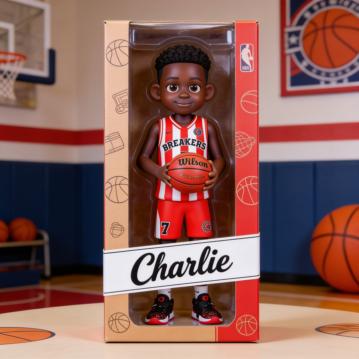 Personalized Black Male Youth Basketball Player Custom Shaped Acrylic Plaque Sports Fan Gift