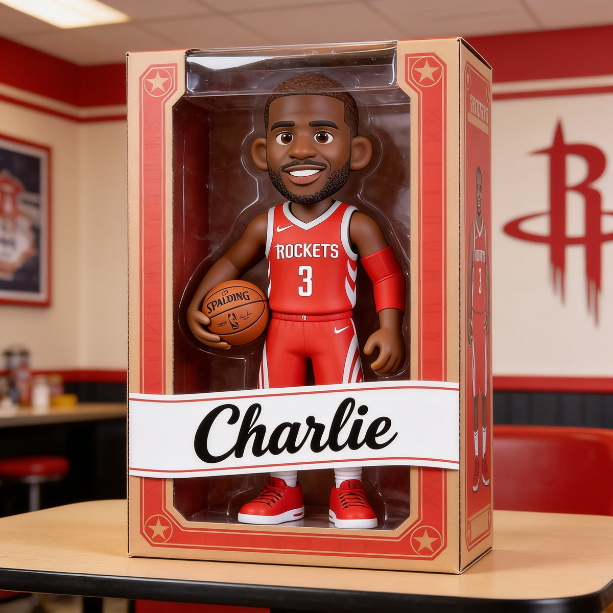 Personalized Black Man Basketball Player Custom Shaped Acrylic Plaque Fan Gift