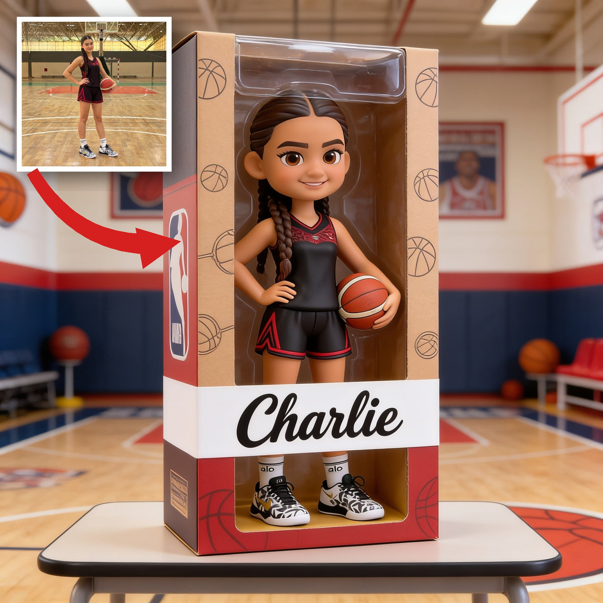 Personalized Latina Female Youth Basketball Player Custom Shaped Acrylic Plaque Sports Gift
