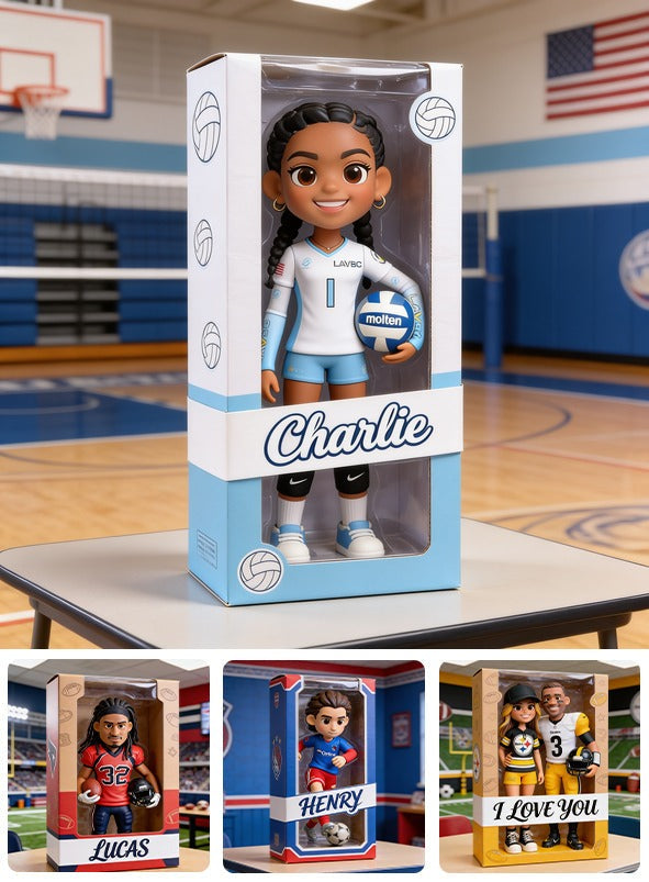 Personalized Black Female Youth Volleyball Player Custom Shaped Acrylic Plaque