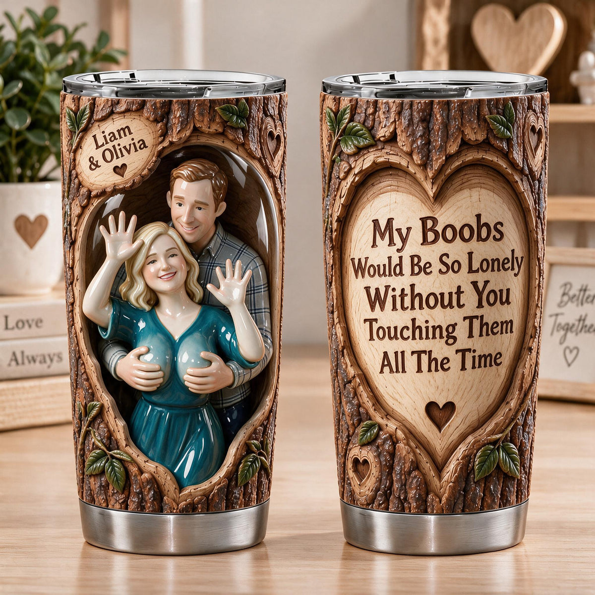 Custom Photo Middle-Aged Couple Funny Spicy Tumbler, Unique Couple Gift