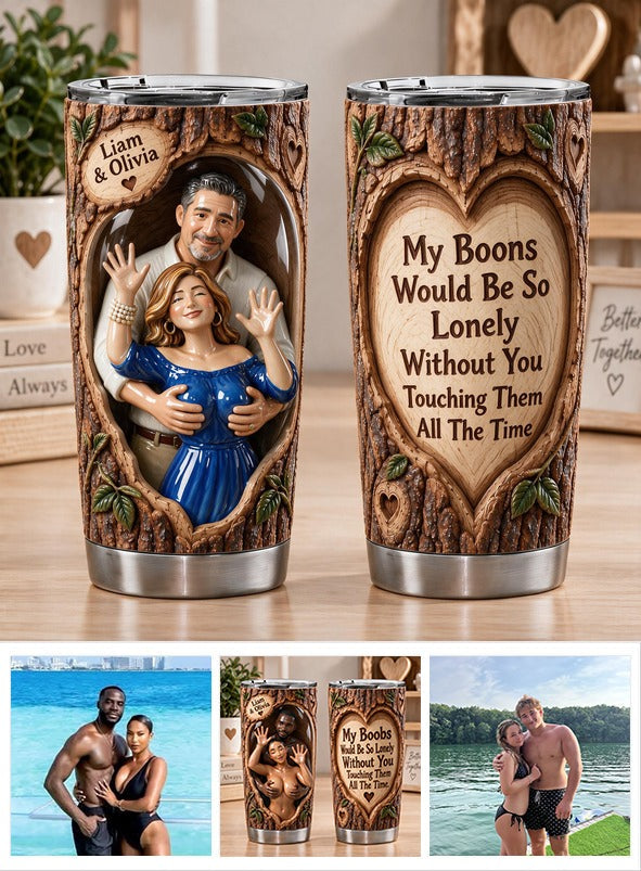 Custom Photo Middle-Aged Latino Couple Funny Husband Wife Tumbler