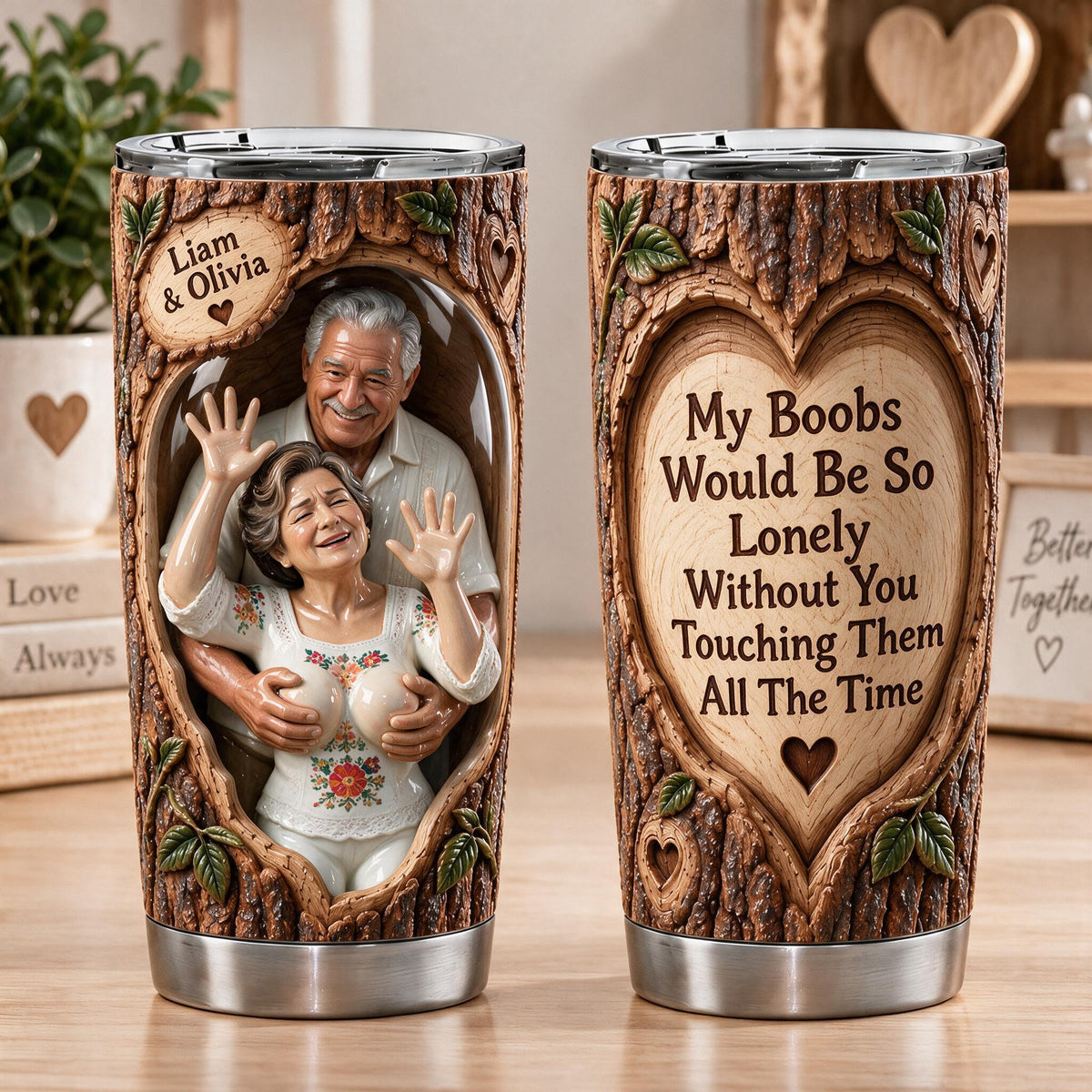 Custom Photo Older Latino Couple Funny Spicy Couple Tumbler