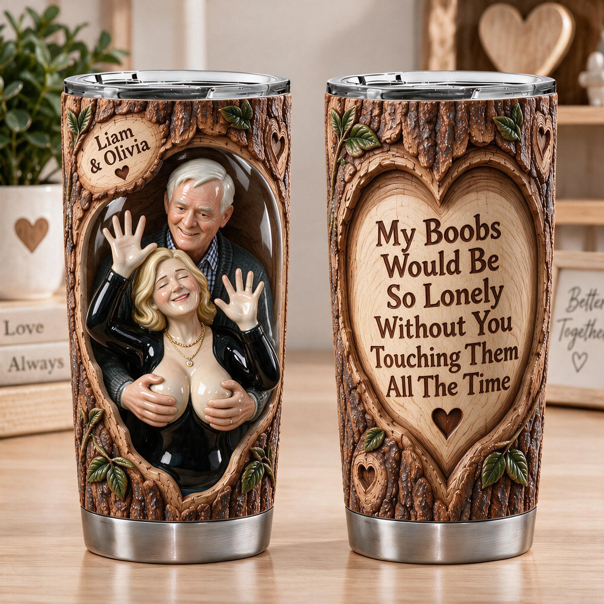 Custom Photo Older Couple Funny Naughty Spicy Tumbler Couple Gift