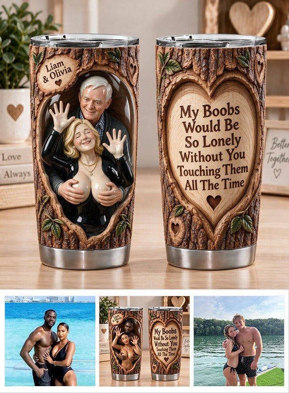 Custom Photo Older Couple Funny Naughty Spicy Tumbler Couple Gift