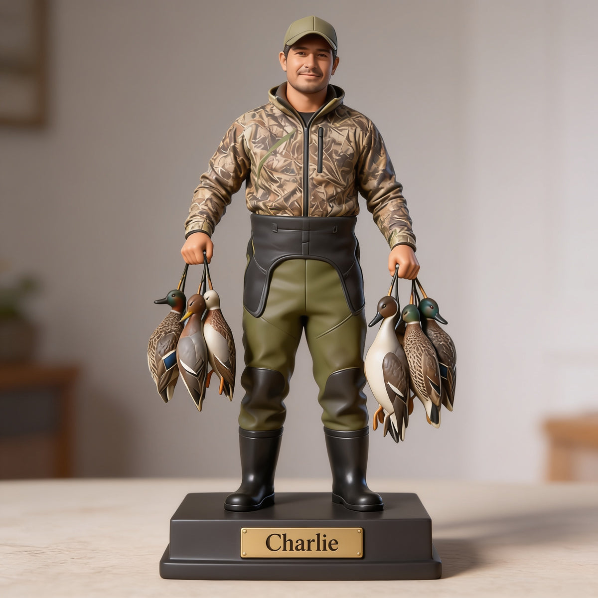 Personalized Latino Duck Hunter Custom Shaped Acrylic Plaque Hunting Gift