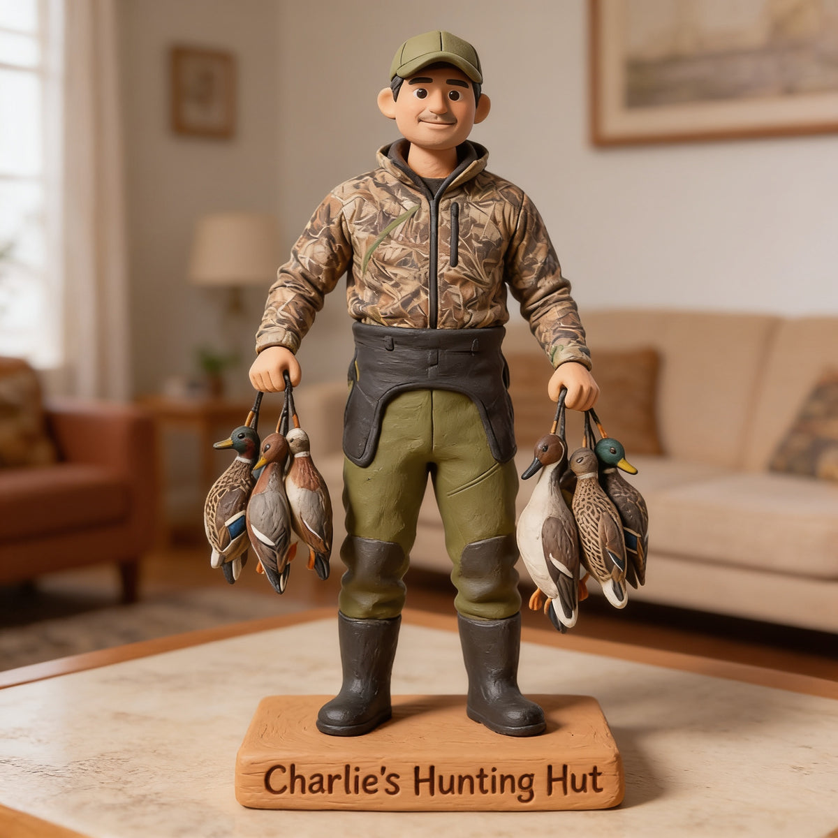 Personalized Latino Duck Hunter Custom Shaped Acrylic Plaque Hunting Gift