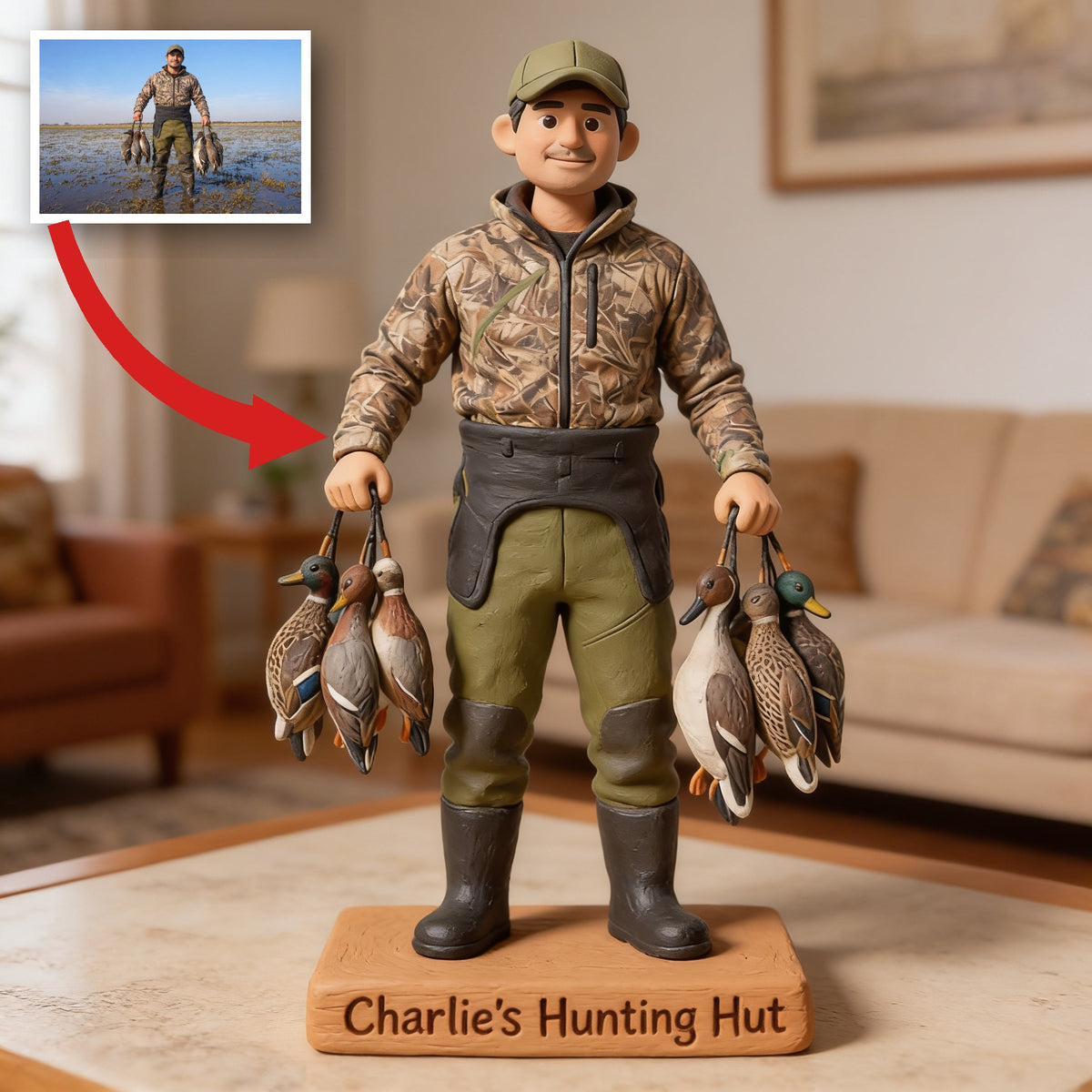 Personalized Latino Duck Hunter Custom Shaped Acrylic Plaque Hunting Gift