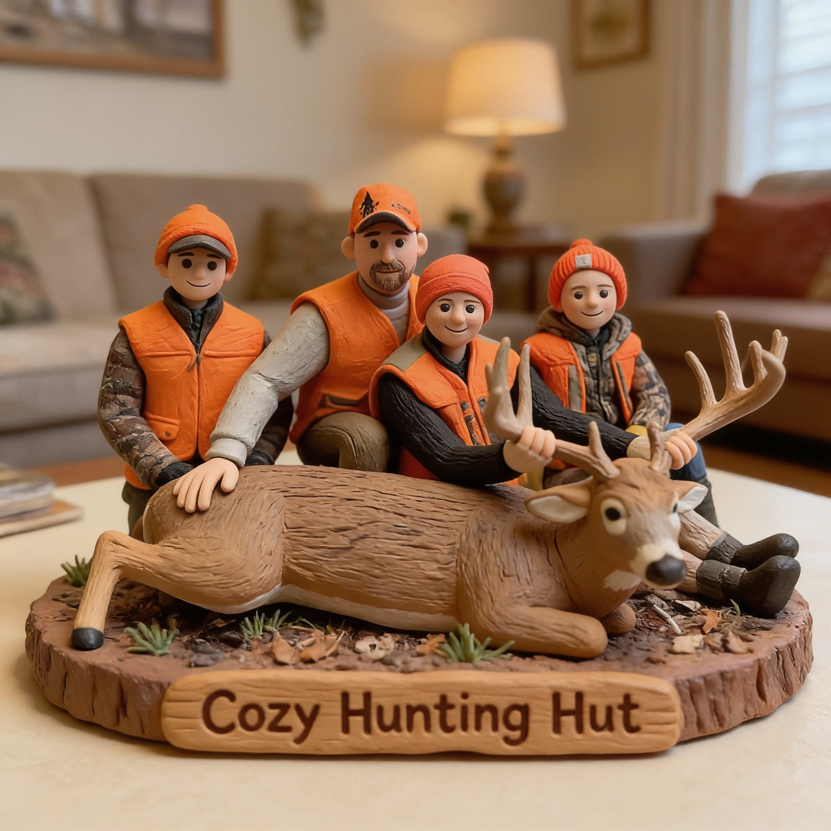Personalized Hunting Family with Deer Custom Shaped Acrylic Plaque Hunting Lover Gift
