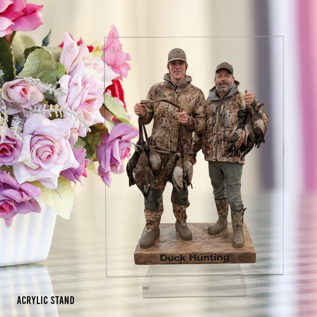 Personalized Hunter with Deer Custom Shaped Acrylic Plaque Hunting Decor Gift