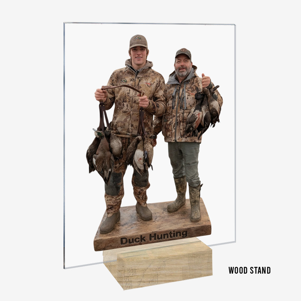 Personalized Middle-Aged Duck Hunter Custom Shaped Acrylic Plaque Hunting Decor Gift
