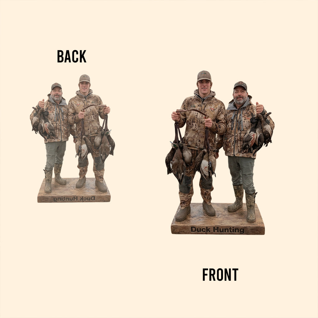 Personalized Middle-aged Duck Hunting Couple Custom Shaped Acrylic Plaque Hunting Gift