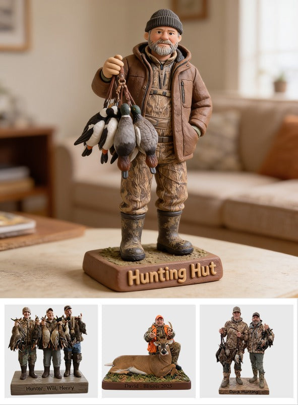 Personalized Middle-Aged Duck Hunter Custom Shaped Acrylic Plaque Hunting Decor Gift