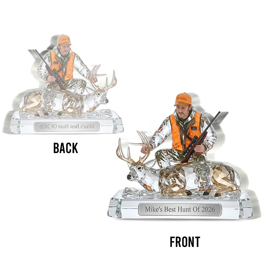 Personalized Middle-aged Duck Hunting Couple Custom Shaped Acrylic Plaque Hunting Gift