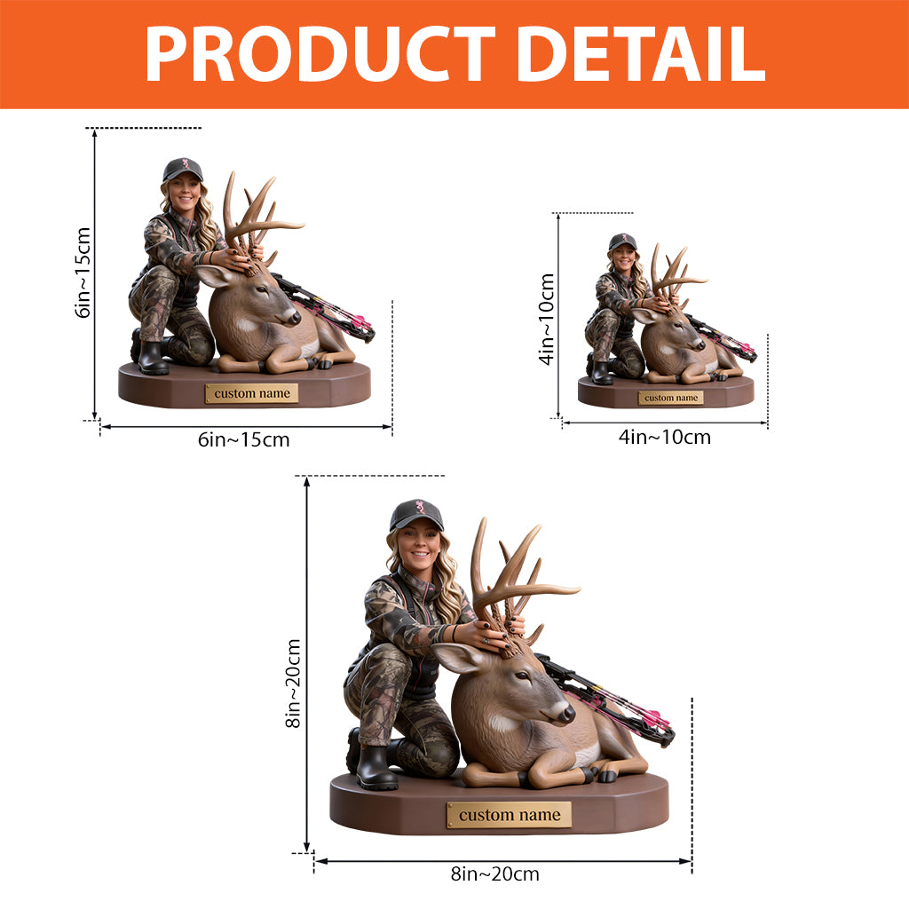 Personalized Black Hunter with Deer Custom Shaped Acrylic Plaque Hunting Gift