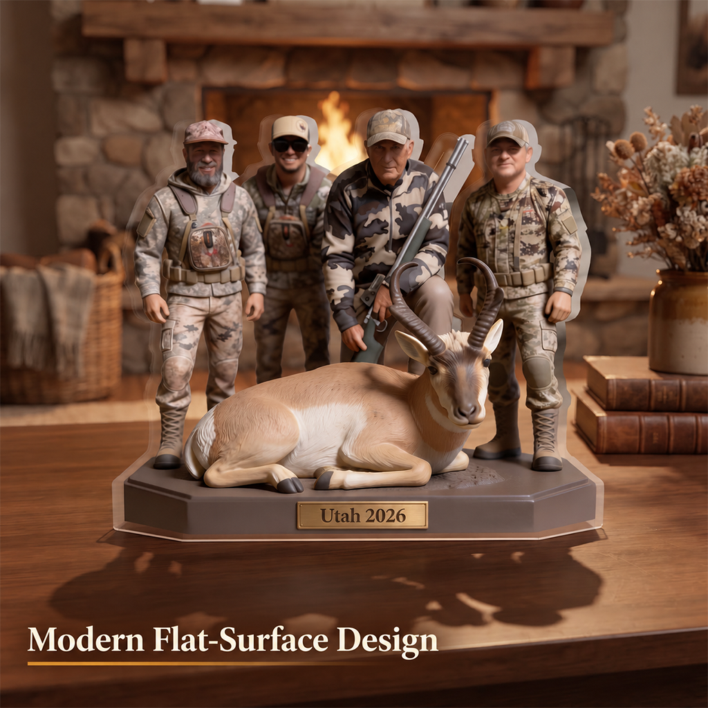 Personalized Hunting Group with Deer Custom Shaped Acrylic Plaque Hunter Gift