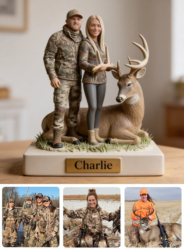 Personalized Hunting Couple with Deer Custom Shaped Acrylic Plaque Hunting Gift