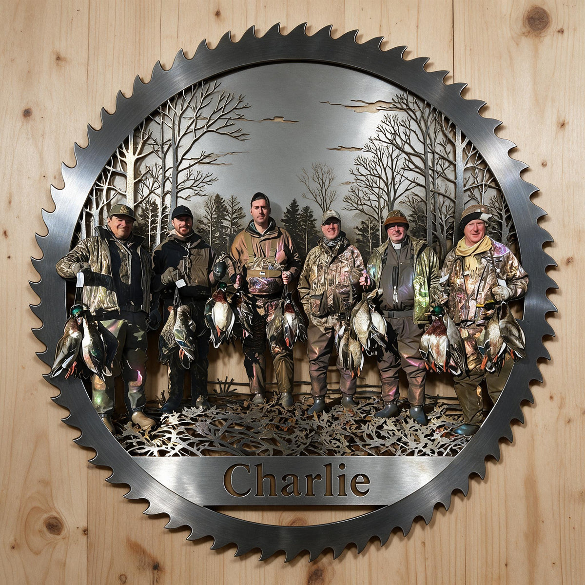 Personalized Duck Hunting Group 3D Cut Metal Sign Hunting Wall Decor