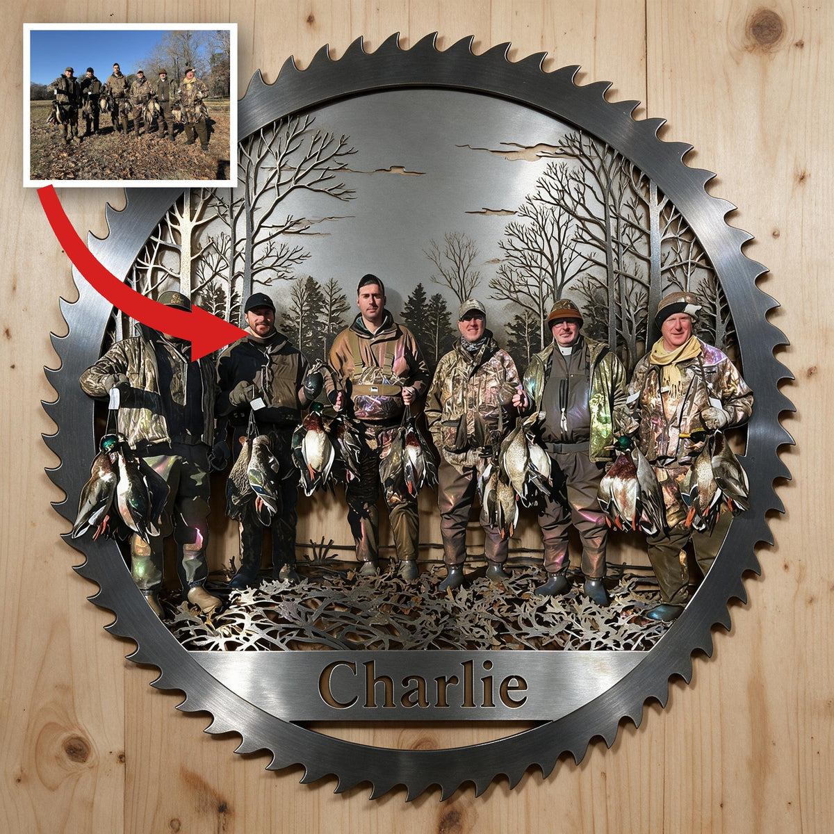 Personalized Duck Hunting Group 3D Cut Metal Sign Hunting Wall Decor