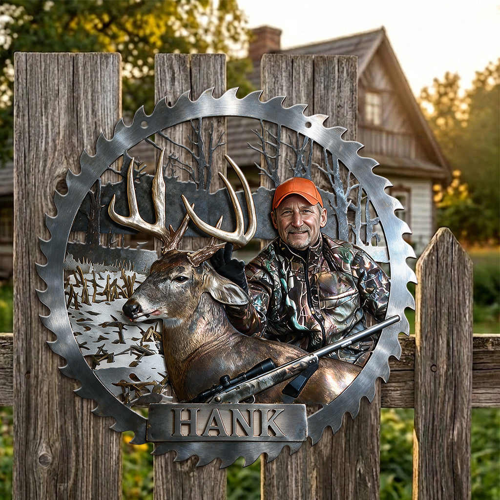 Personalized Black Hunting Couple 3D Cut Metal Sign Hunting Wall Decor Gift