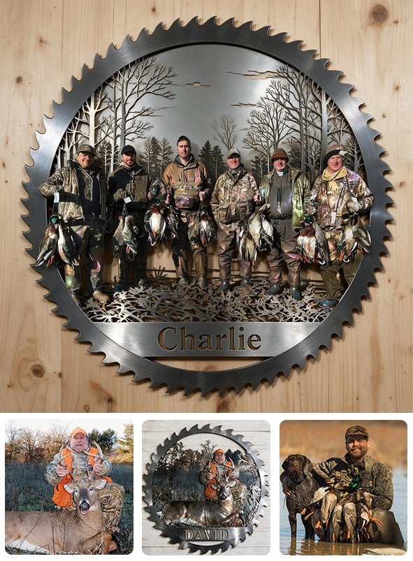 Personalized Duck Hunting Group 3D Cut Metal Sign Hunting Wall Decor