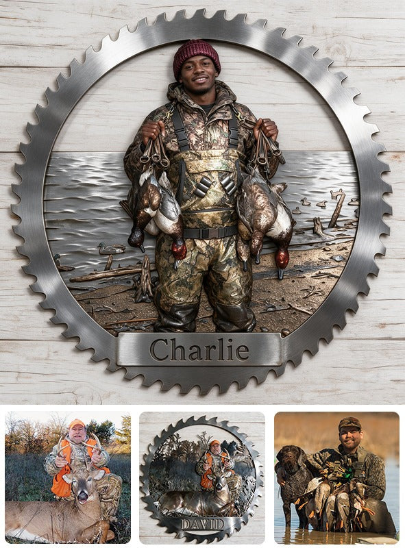 Personalized Black Duck Hunter 3D Cut Metal Sign Hunting Home Decor