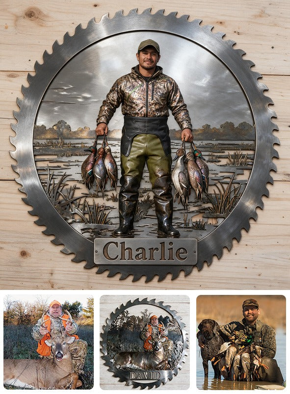 Personalized Latino Duck Hunter 3D Cut Metal Sign Hunting Wall Decor