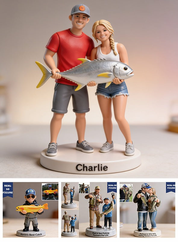 Personalized Fishing Couple Custom 3D Figurine Keepsake Gift