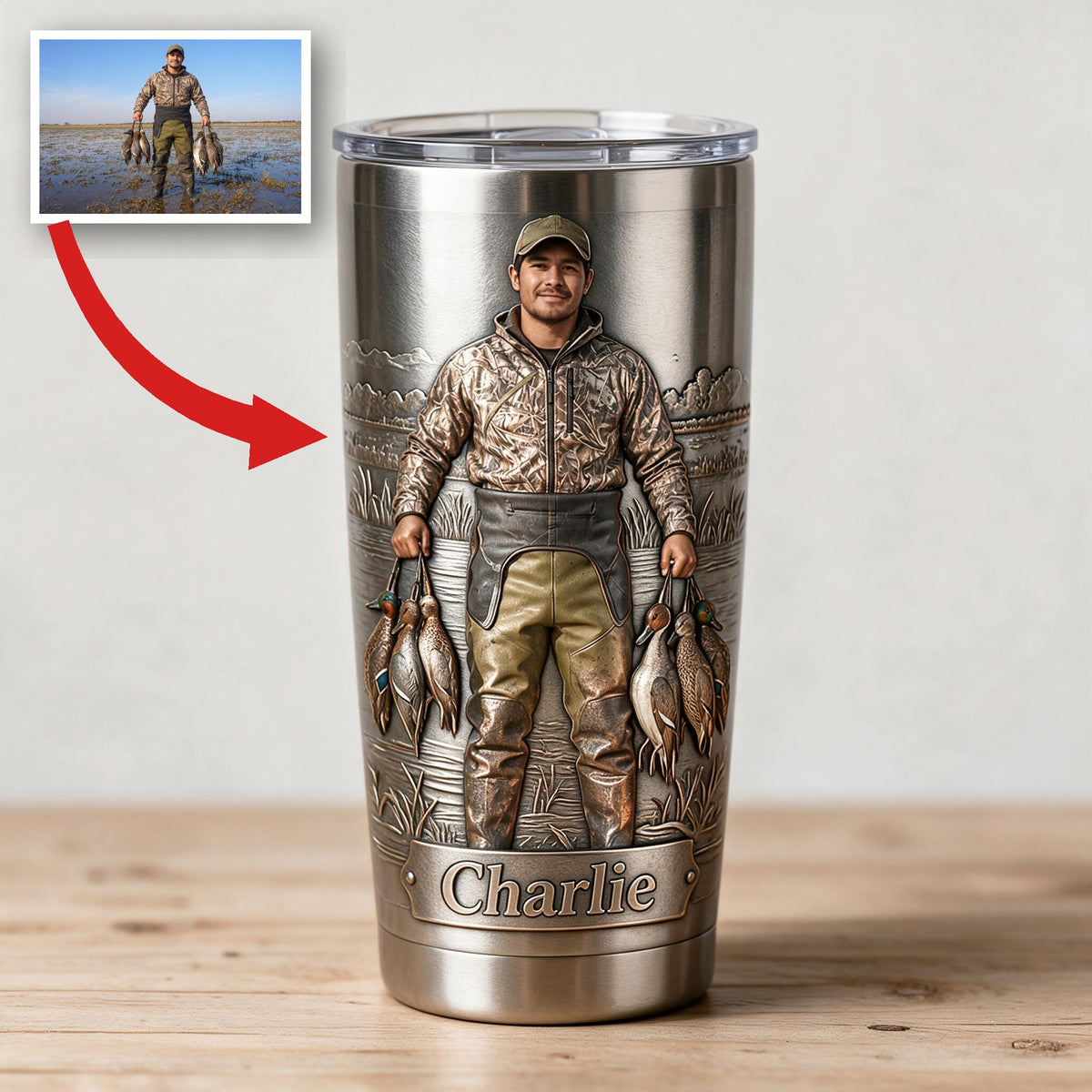 Tasse Personnalisée Chasseur de Canards Latino, Cadeau de Chasse