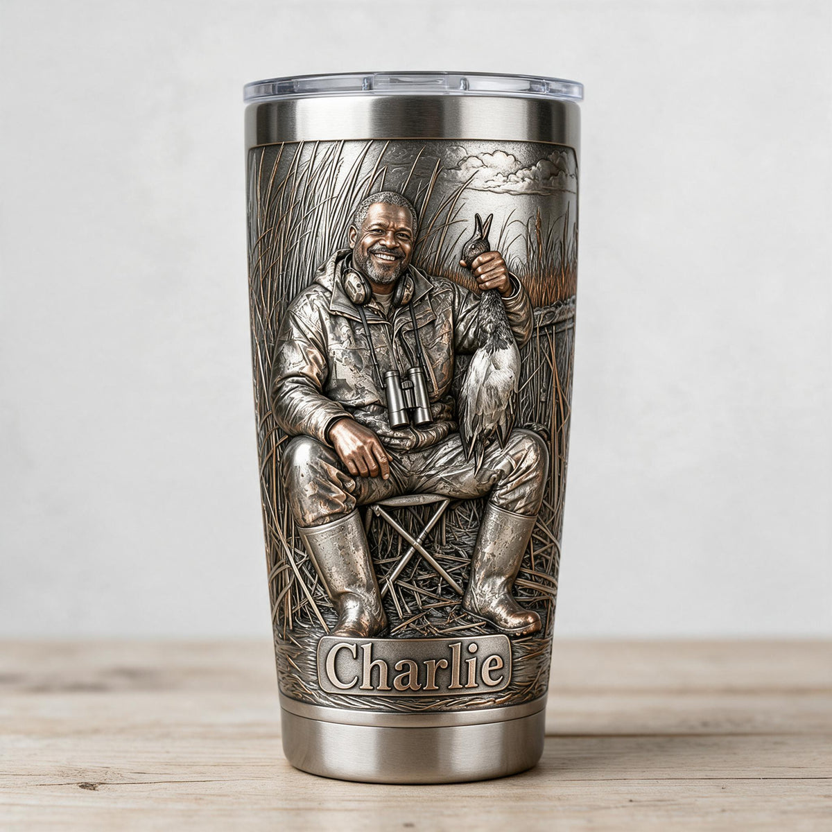 Tasse Personnalisée Chasseur de Canard Noir d'Âge Moyen