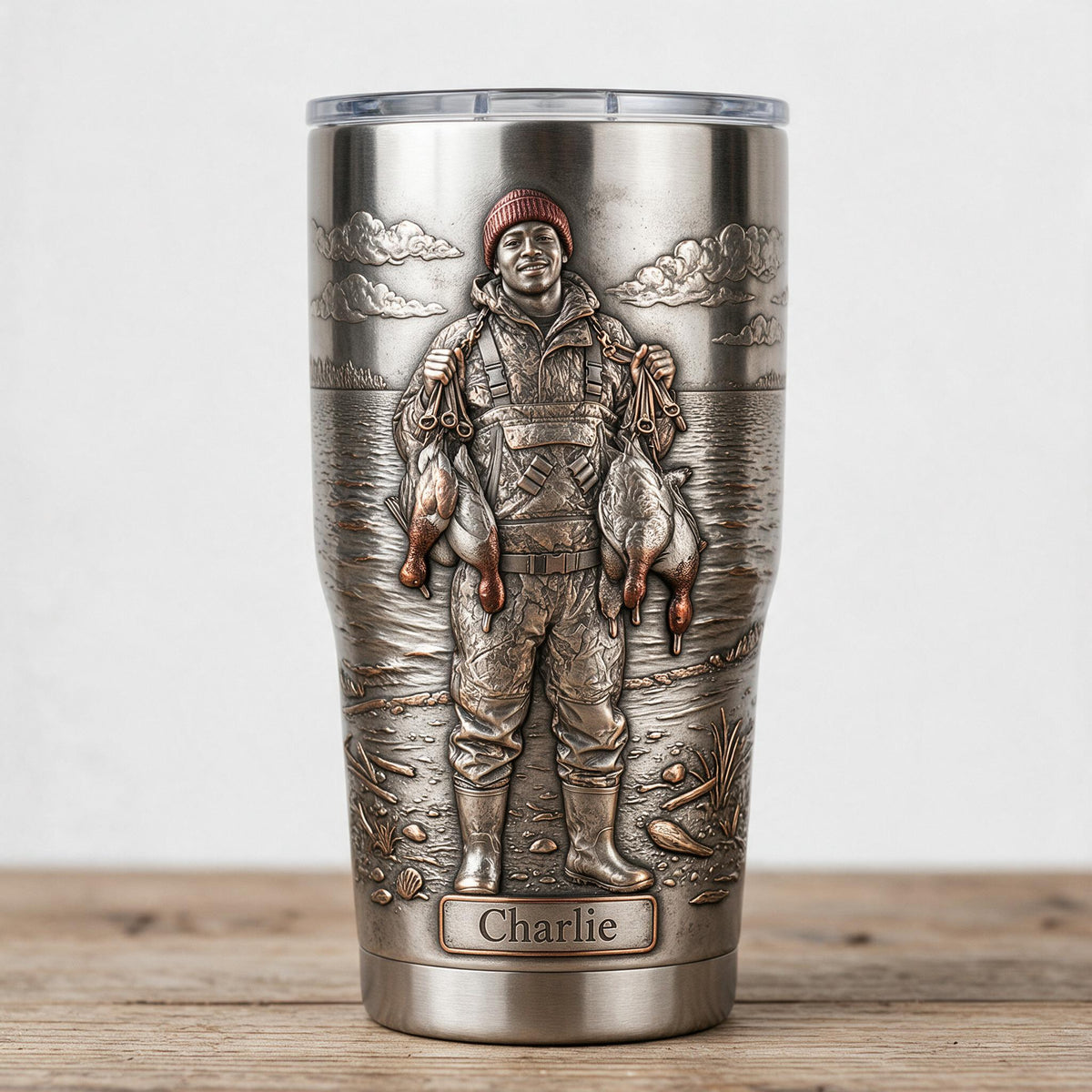 Tasse Personnalisée Chasseur de Canard Noir, Cadeau de Chasse