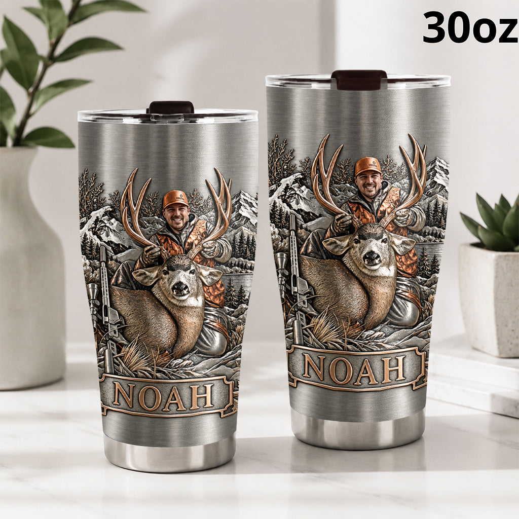 Personalized Custom Photo Hunting Couple with Deer Tumbler Hunting Gift