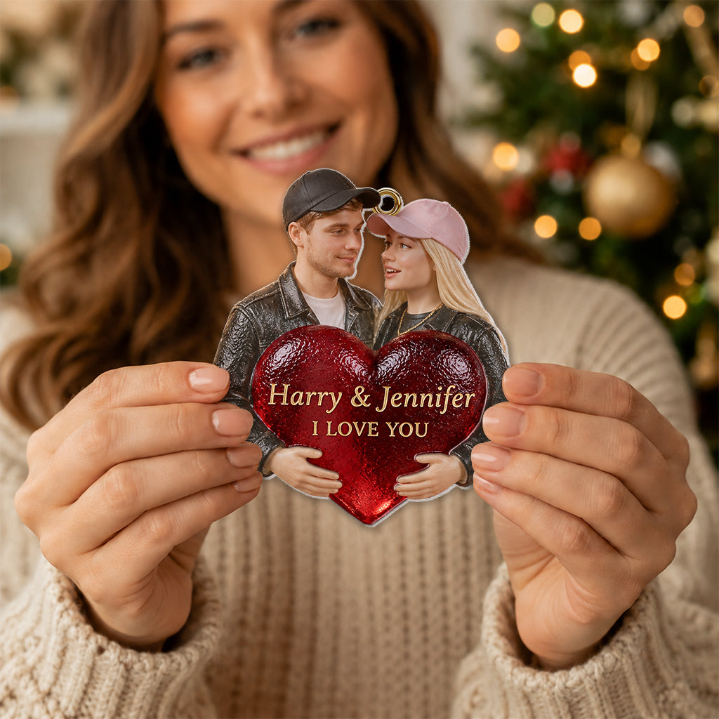 Personalized Christmas Middle-Aged Couple Glass Ornament Husband Wife Gift