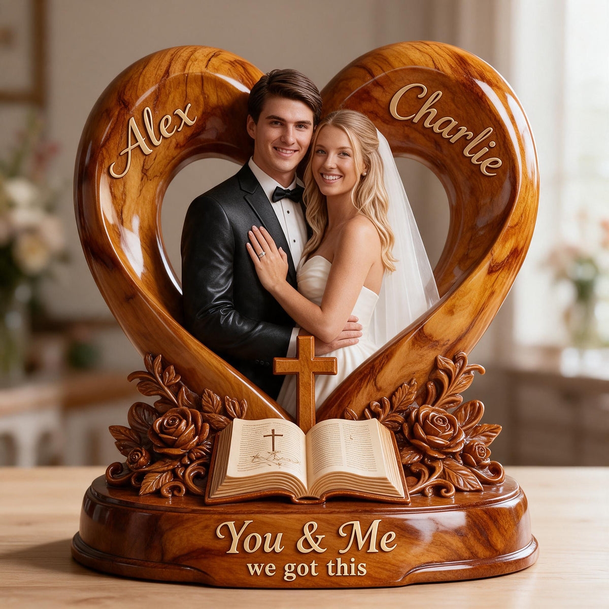 Personalized Custom Photo Wedding Couple Acrylic Plaque Wedding Keepsake Gift