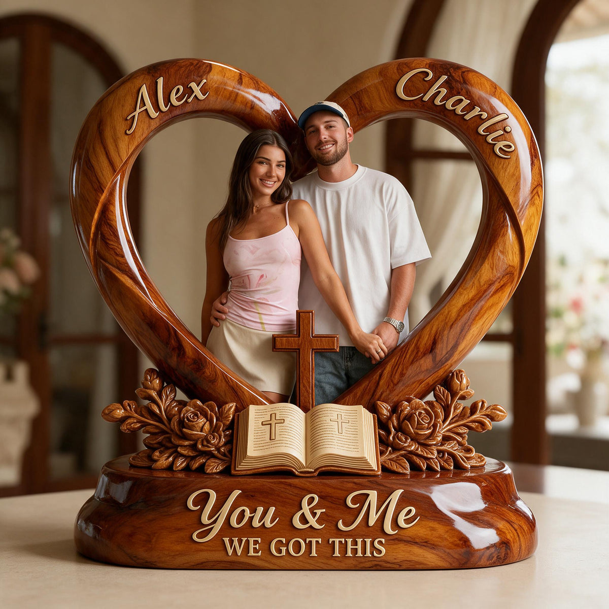 Personalized Custom Photo Latino Couple Husband Wife Acrylic Plaque Romantic Keepsake Gift